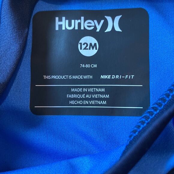 NWT Hurley Boys Crystal Cove UPF 50+ Dri-Fit Top and Shorts Set (12 Mnths) - Picture 5 of 5